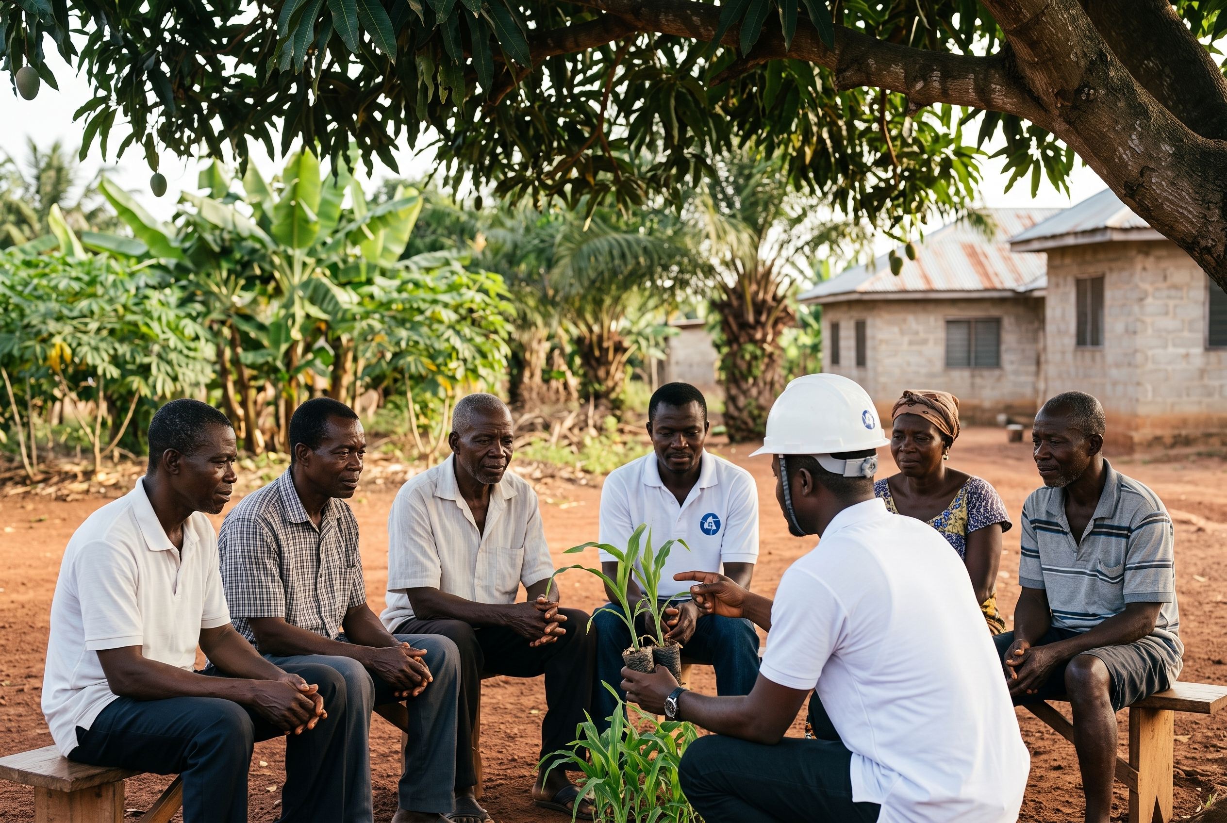 Germisa field officer working with local farmers